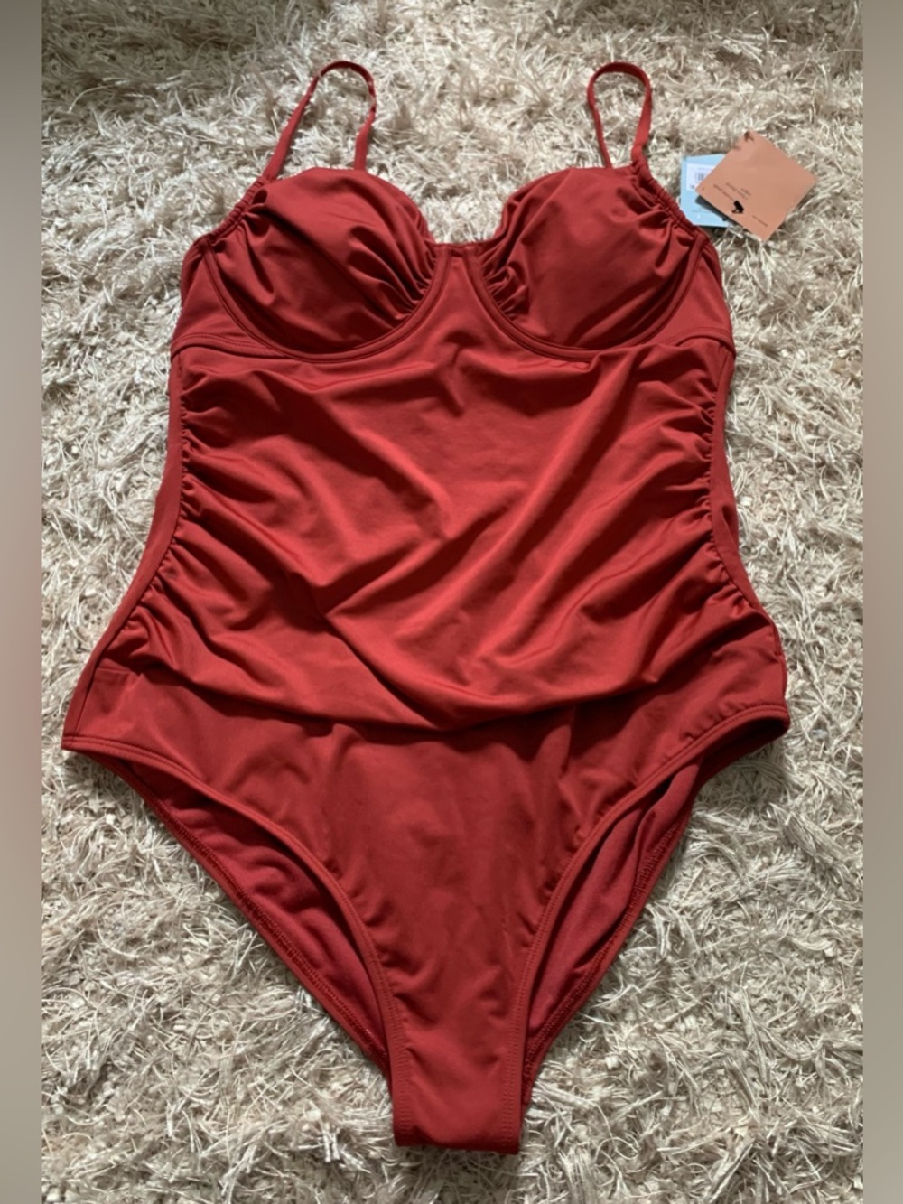Rust Red One-Piece Swimsuit size L (12/14) NWT